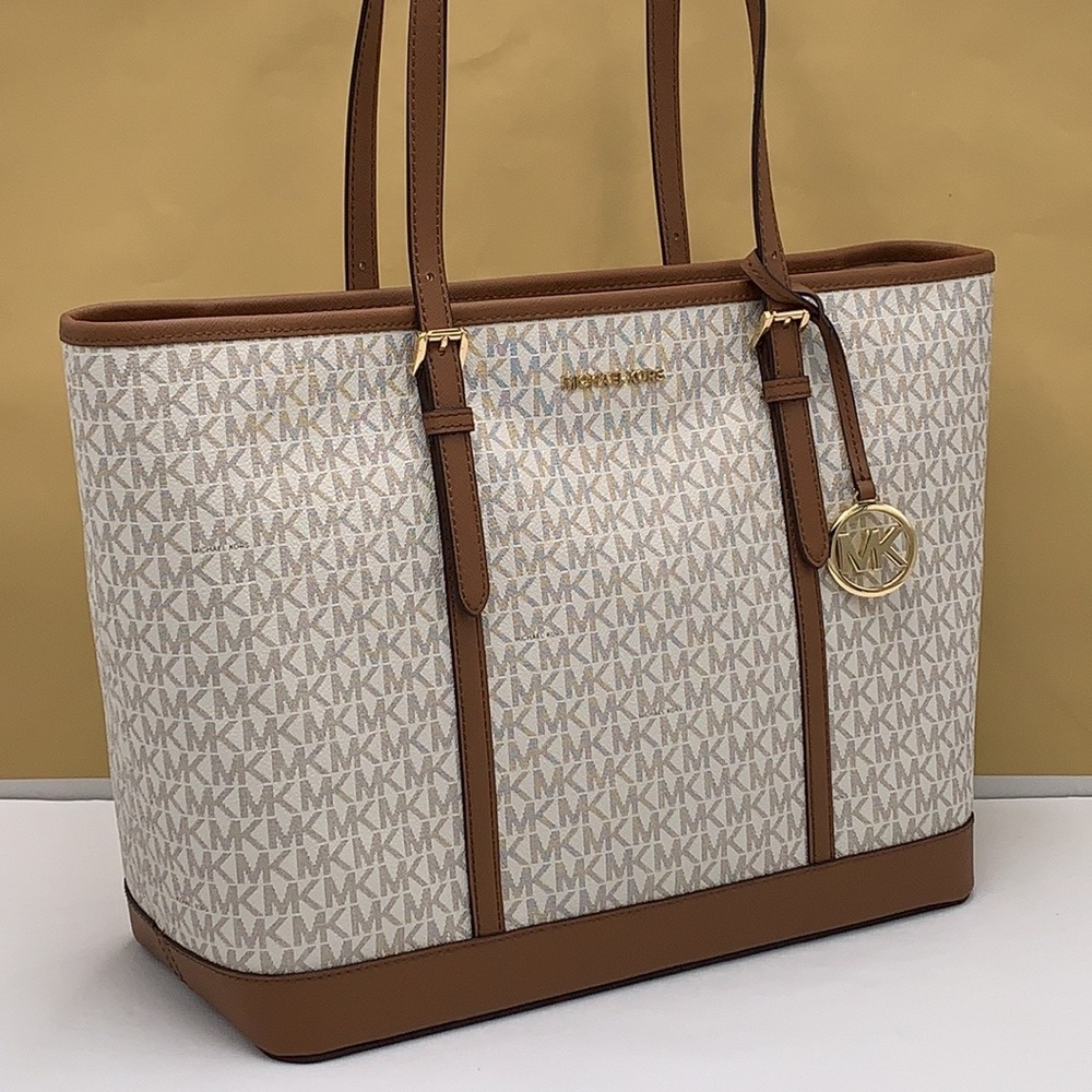 MICHAEL KORS TOP ZIP LARGE SHOULDER TOTE VANILLA COLOR NWT - Picture 5 of 16